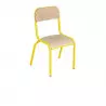 Chaise d'école maternelle empilable piétement jaune Chaise d'école maternelle empilable piétement jaune
