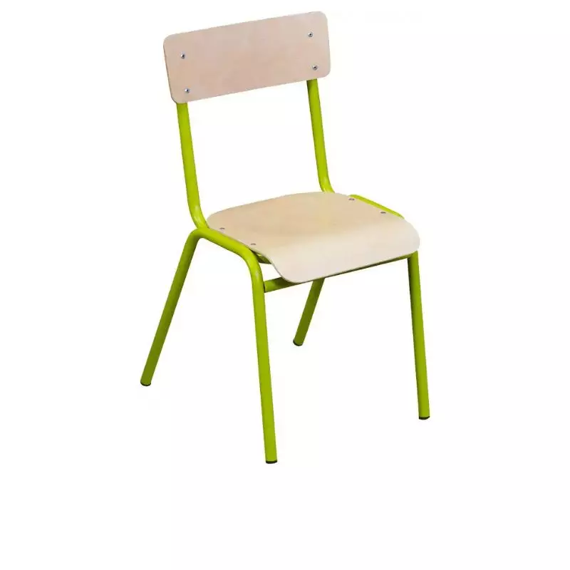 Chaise pour école maternelle empilable structure vert anis