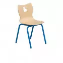 Chaise maternelle empilable assise coque et piétement bleu Chaise maternelle empilable assise coque et piétement bleu