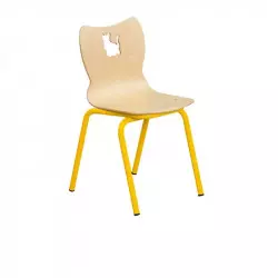 Chaise scolaire petite enfance coque piétement jaune Chaise scolaire petite enfance coque piétement jaune