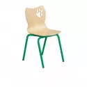 Chaise école maternelle assise coque piétement vert Chaise école maternelle assise coque piétement vert