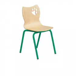 Chaise école maternelle assise coque piétement vert