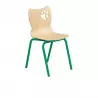 Chaise école maternelle assise coque piétement vert Chaise école maternelle assise coque piétement vert