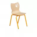 Chaise d'école maternelle assise coque multiplis structure acier jaune Chaise d'école maternelle assise coque multiplis structure acier jaune