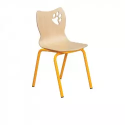 Chaise d'école maternelle assise coque multiplis structure acier jaune Chaise d'école maternelle assise coque multiplis structure acier jaune