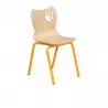 Chaise d'école maternelle assise coque multiplis structure acier jaune Chaise d'école maternelle assise coque multiplis structure acier jaune