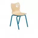 Chaise d'école maternelle à appui sur table piétement bleu Chaise d'école maternelle à appui sur table piétement bleu