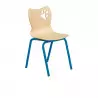 Chaise d'école maternelle à appui sur table piétement bleu Chaise d'école maternelle à appui sur table piétement bleu