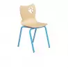 Chaise scolaire empilable appui sur table coque multiplis structure acier bleu clair Chaise scolaire empilable appui sur table coque multiplis structure acier bleu clair