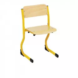 Chaise scolaire pour maternelle réglable piétement jaune