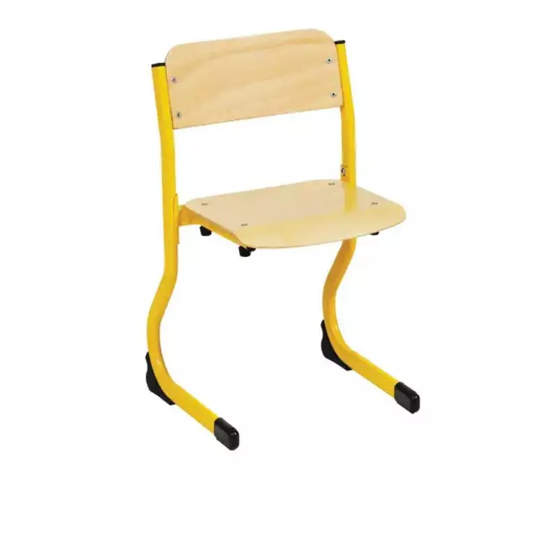 Chaise scolaire pour maternelle réglable piétement jaune