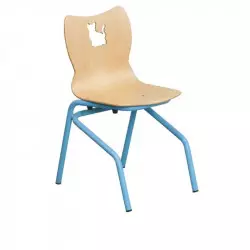 Chaise coque pour maternelle piétement bleu clair