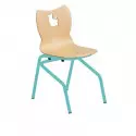 Chaise maternelle avec coque en multiplis et structure vert anis