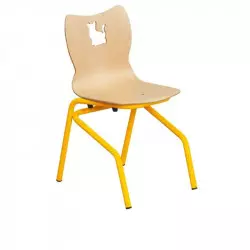 Chaise d'écolier de maternelle structure jaune