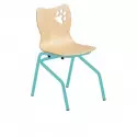 Chaise pour école maternelle coque multiplis et structure vert anis