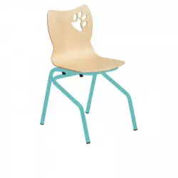 Chaise pour école maternelle coque multiplis et structure vert anis