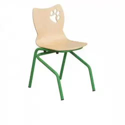 Chaise à coque pour école piétement vert
