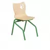 Chaise à coque pour école piétement vert