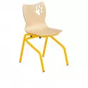 Chaise scolaire pour école maternelle piétement jaune