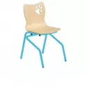 Chaise maternelle empilable coque avec structure bleue claire
