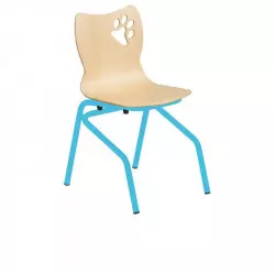 Chaise maternelle empilable coque avec structure bleue claire