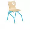 Chaise maternelle empilable coque avec structure bleue claire