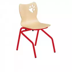 Chaise maternelle fixe coque multiplis et structure rouge