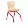Chaise maternelle fixe coque multiplis et structure rouge