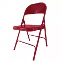 Chaise pliante métallique bordeaux Chaise pliante métallique bordeaux