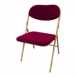 Chaise pliante en velours pour salles des fêtes