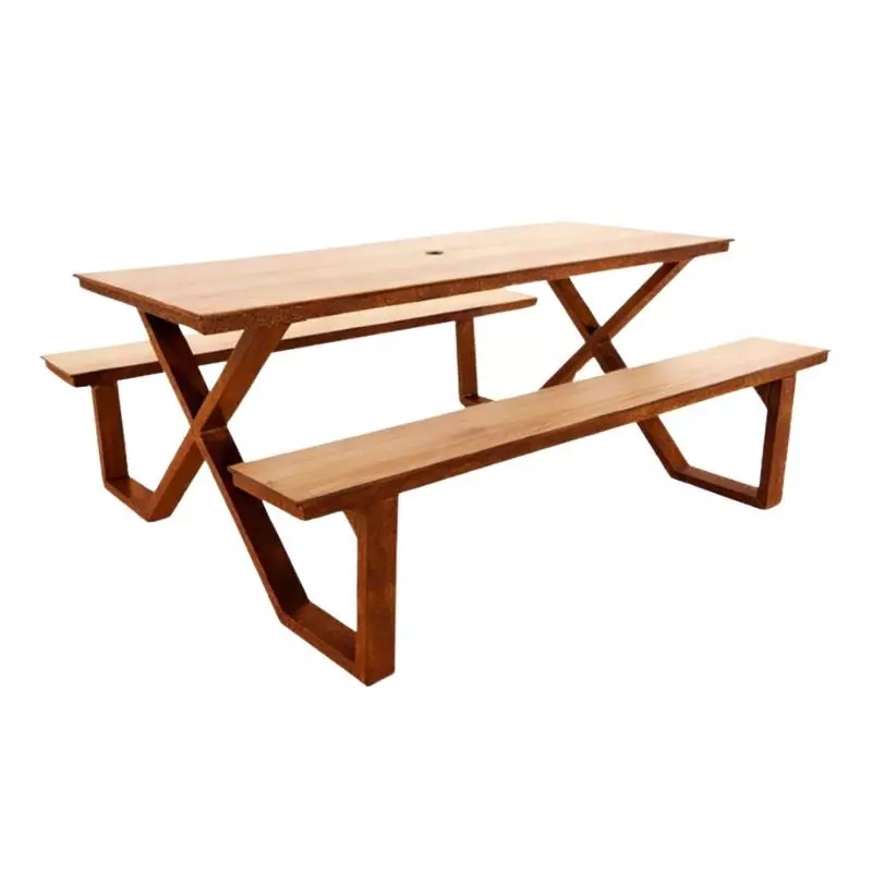 Table de pique-nique en hpl et acier