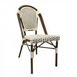 Chaise de terrasse professionnelle crème et marron