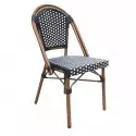 Chaise bistrot extérieur coloris noir et blanc