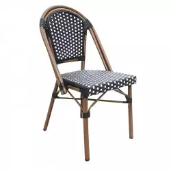 Chaise bistrot extérieur coloris noir et blanc