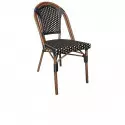 Chaise café en rotin noir et or