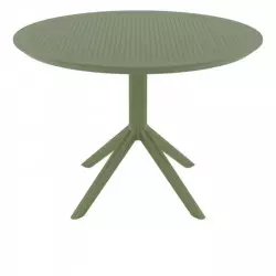 Table de terrasse professionnelle ronde vert olive Table de terrasse professionnelle ronde vert olive