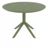 Table de terrasse professionnelle ronde vert olive Table de terrasse professionnelle ronde vert olive