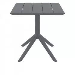 Table terrasse en résine gris foncé