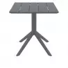 Table terrasse en résine gris foncé