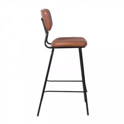 Chaise haute pour table bar structure acier noir