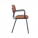 Fauteuil restaurant en acier et cuir synthétique Fauteuil restaurant en acier et cuir synthétique