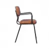 Fauteuil restaurant en acier et cuir synthétique Fauteuil restaurant en acier et cuir synthétique