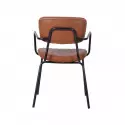 Fauteuil CHR vintage acier noir simili cuir marron Fauteuil CHR vintage acier noir simili cuir marron