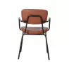 Fauteuil CHR vintage acier noir simili cuir marron Fauteuil CHR vintage acier noir simili cuir marron