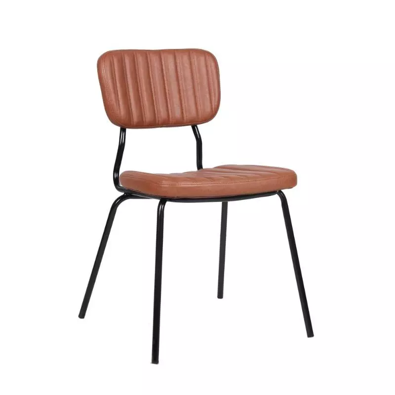 Chaise professionnel restaurant simili cuir marron