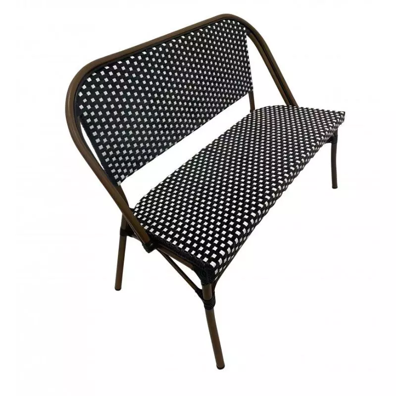 Banquette de terrasse noire et blanche empilable