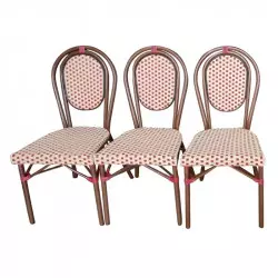 Chaises bistro extérieur effet bambou