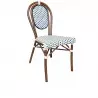 Chaise CHR empilable rotin synthétique crème et bleu
