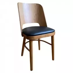 Chaise pour restaurant bois avec assise vinyle