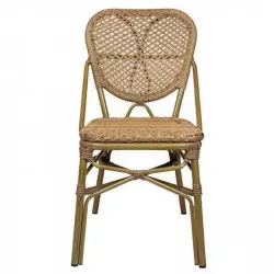 Chaise de café en aluminium imitation bois Chaise de café en aluminium imitation bois